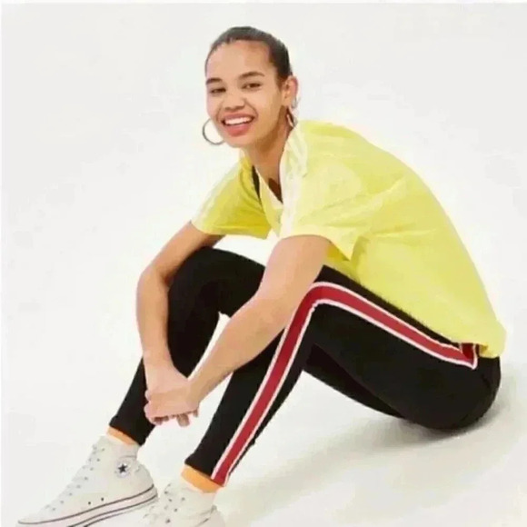 Topshop Skinny Jeans Jamie High Rise Ankle Crop Moto Side Stripe Black Size 26 - Picture 3 of 16